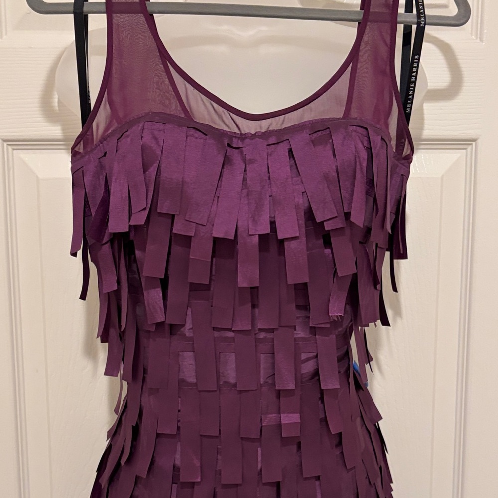 Rose Taft Layered Plum Mini Dress by Melanie Harris